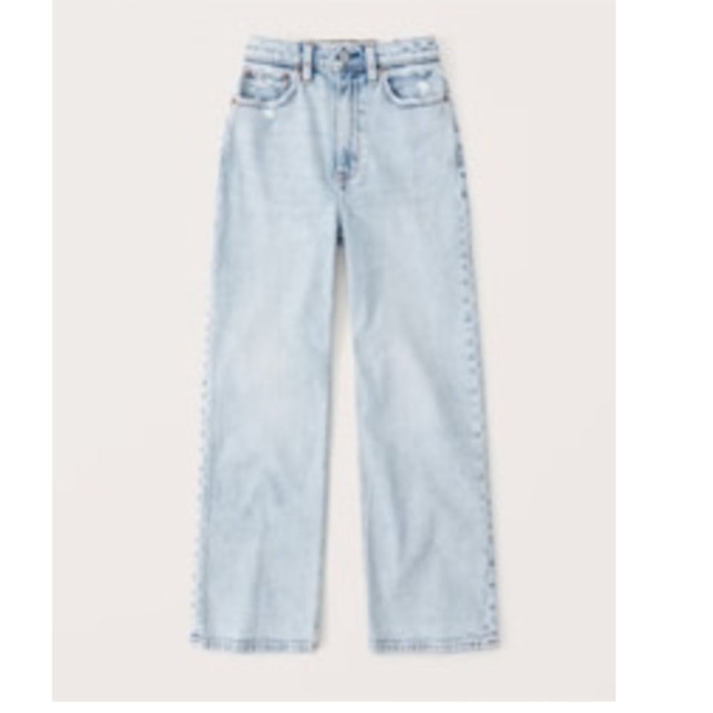 Abercrombie Women's Ultra High Rise Cropped Wide Leg Jeans